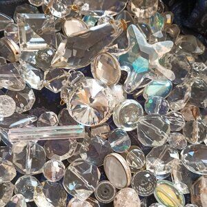 200Pcs Clear Crystal & Glass Beads Transparent Lot Assorted Sizes & Shapes
